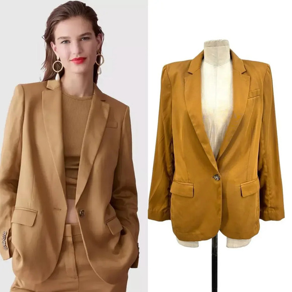 J. Crew Alfie Blazer Jacket in Gramercy Twill Camel Lyocell SIze 10 - Picture 1 of 15
